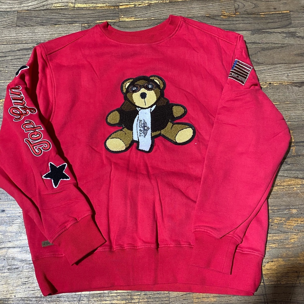 Clearance 💥 Red Top Gun Bear Crewneck